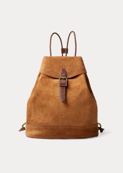 Women's Ralph Lauren Roughout Leather Backpack | 785694XVZ